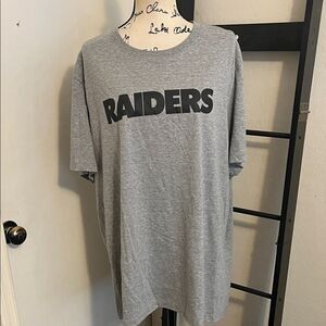 Raiders Football Nike NFL Gray Black Graphic Pullover T-Shirt Sports NWT
